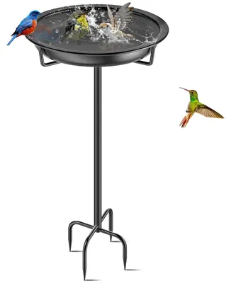 Obrázok produktu pre Kŕmna nádoba pre vtáky – vonkajšie kúpele pre vtáky – liatinová miska na vodu – mrazuvzdorný podávač krmiva – 92x27 cm – elegantná dekorácia