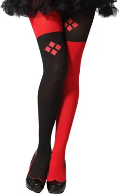 Produktbild von Harlekin-Strumpfhose für Damen Kostümaccessoire rot-schwarz - Einheitsgröße