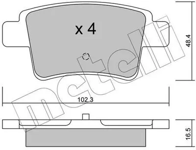 Produktbild von METELLI Bremsbeläge Satz Hinten Bremsklötze für CITROËN C4 Grand Picasso I (UA) 22-0801-0