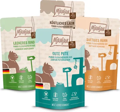 Produktbild von MjAMjAM Quetschie - Probierpaket Purer Fleischgenuss 1 (12x125g)