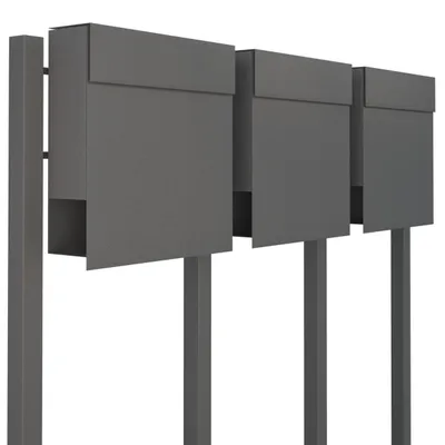 Produktbild von Briefkastenanlage Manhattan for Three in Grau Metallic