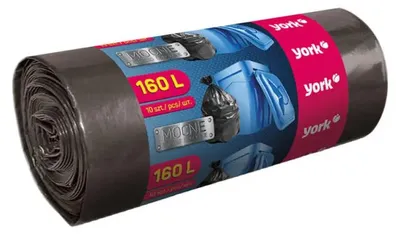 Zdjęcie produktu dla York, Worki na śmieci mocne 160L, 10 sztuk