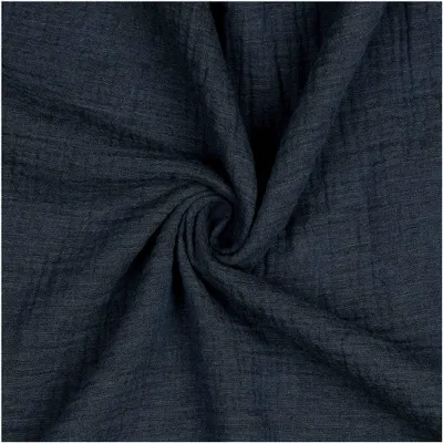 Musselin-Stoff meliert ab 50x136cm uni Oeko-Tex Double Gauze Windeltuch Mulltuch Baumwolle marine