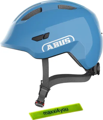 Immagine prodotto di Casco da bicicletta Abus Smiley 3.0 blu lucido taglia M (50-55 cm) con nastro riflettente maxxi4you