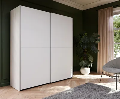 Produktbild von Schiebetürenschrank >Schach&matt< in Weiss - 170,3x190,5x61,2cm (BxHxT)