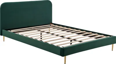 Immagine prodotto di Letto imbottito con rivestimento in velluto verde 140x200 cm