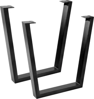 Produktbild von Tischgestell in V-Form | 2er Set | Eisen schwarz lackiert | Tischbeine für Esstische, Schreibtische & Arbeitstische | Metallgestell für DIY-Projekte | Industrial-Design