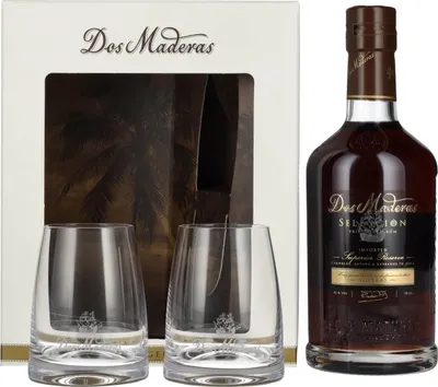 Produktbild von Dos Maderas Selección Superior Reserve Triple Aged Rum 42% Vol. 0,7l in Geschenkbox mit 2 Gläser