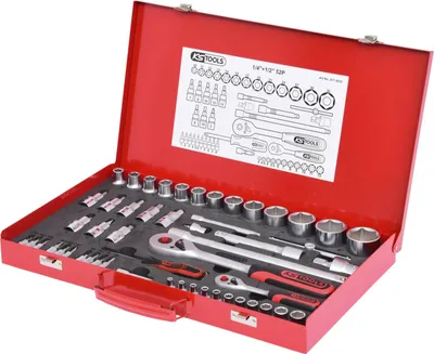 Produktbild von KS Tools 917.4052, Steckschlüssel-Satz, 52 Kopf/Köpfe, Chrom-Vanadium-Stahl, 6,25 kg
