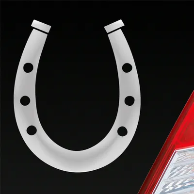 Produktbild von Auto Aufkleber Hufeisen Glück auf Pferd Pony Horse 12x10 cm Silber Sticker Heckscheibenaufkleber