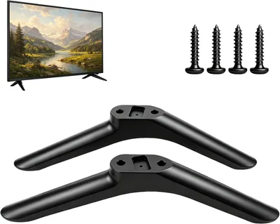 Productafbeelding van 2 x universele tv - Poten met schroeven - 81-3 cm tot 101-6 cm (32 tot 40 inch) - Platte poten met antislipmat (zwart A)