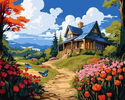 Produktbild von Malen nach Zahlen – Frühlingsmärchen 40 x 50 cm – Ideyka