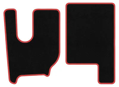 Immagine prodotto di Tappetini in moquette per Renault T. 2013- (commerciale) – set 4 pezzi, nero/rosso, su misura – Wielganizator CARLUX