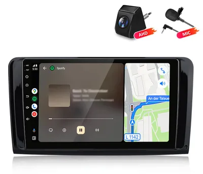 Immagine prodotto di Autoradio 4+64GB con telecamera e microfono, compatibile con Mercedes Benz ML/GL Classe W164 X164 (2005-2012), con funzionalità Carplay, Android Auto, GPS, Wi-Fi, Bluetooth, DAB+RDS e controllo del volante