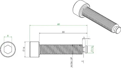 Obrázek produktu pro Šroub JMP 60 mm pro 7224310