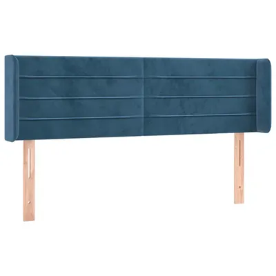 Produktbild von Kopfteil mit Ohren Dunkelblau 147x16x78/88 cm Samt