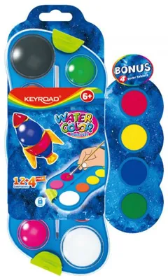 Image de Keyroad Aquarelles avec palette de peinture, 12+4 couleurs