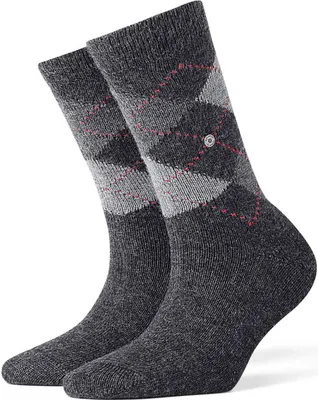 Produktbild von Burlington Damen Socken WHITBY - Kurzstrumpf, Rautenmuster, Onesize, 36-41 Dunkelgrau