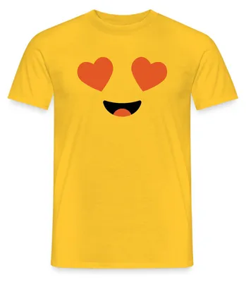Produktbild von Spreadshirt Emoticon Herzaugen Kostüm Karneval Gruppenkostüm Männer T-Shirt, M, Gelb