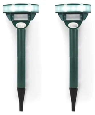 Produktbild von 2er Set Ultraschall Solar-Tierschutzgerät mit Bewegungsmelder für Garten