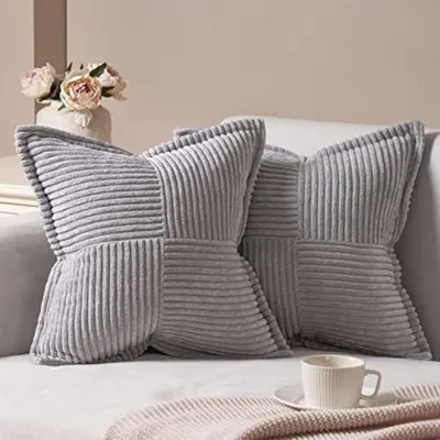Produktbild von Kissenbezüge 35x35 cm Kordsamt Grau 2er Set