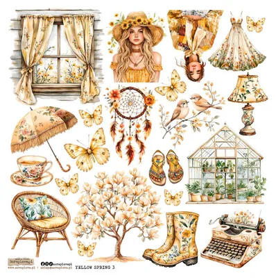 Produktbild von AUFKLEBER ScrapLove Dekor Stickers - Yellow Spring 3