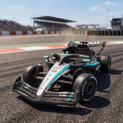 Produktbild von Mercedes‑AMG PETRONAS F1 lizenziertes 12V Elektro‑Go‑Kart für Kinder, Lithium‑Akku, 2 Motoren, Sanftanlauf