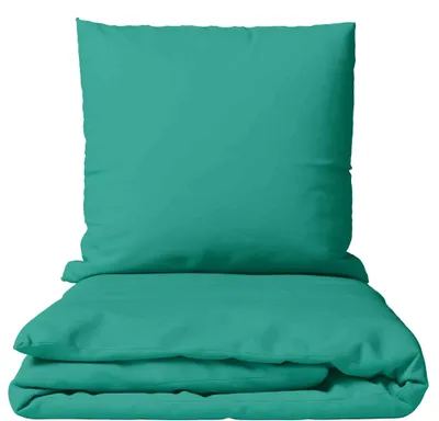 Produktbild von Bettwäsche Set Baumwolle Petrol Renforce 200x220 cm 100% Baumwolle mit Reißverschluss Uni