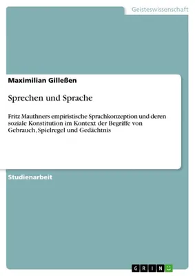 Produktbild von Sprechen und Sprache