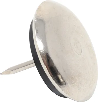 Produktbild von Adsamm® | 16 x Metallgleiter mit Puffer und Nagel | Ø 35 mm | Silber | rund | Möbelgleiter mit Stift in von Adsamm®
