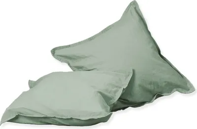 Produktbild von 2 Stück Hahn Renforce Kissenbezüge 40x40 cm stonewashed uni olive 123061-518