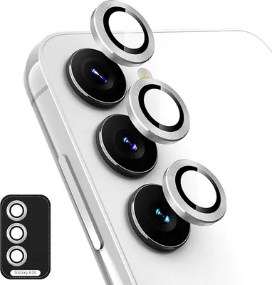 Produktbild von Für Samsung Galaxy A16 Aluminium Ring Kamera + H9 Tempered Hart Glas Silber