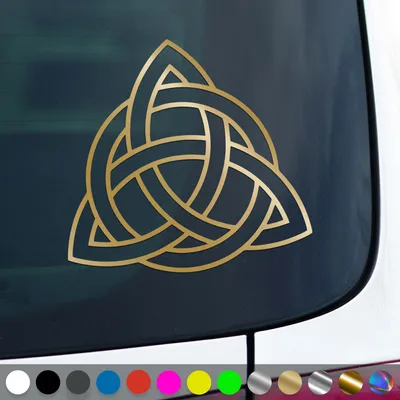 Produktbild von PantherPixel Keltischer Knoten Aufkleber Triqueta Kelten Sticker Auto Geschenkidee Farbe Gold