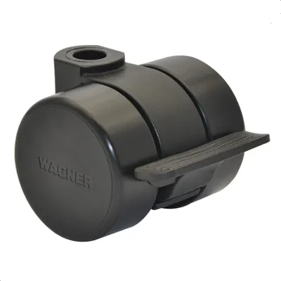 Produktbild von WAGNER Design Möbelrolle / Lenkrolle HART - Durchmesser Ø 38 mm, Bremse, schwarz, Tragkraft 50 kg - DE Ware - 01004201