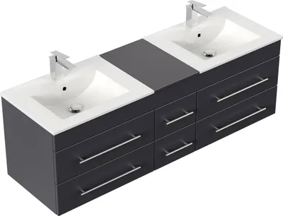 Produktbild von Badmöbel Roma XL mattes Becken SoftClose anthrazit : Anthrazit Varianten: Anthrazit
