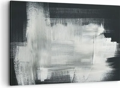 Produktbild von Bild auf Leinwand - Leinwandbild - Einteilig - Abstraktion Schwarz Weiß - 100x70cm - Wand Bild - Wanddeko - Wandbilder - Leinwanddruck - Bilder - Wanddekoration - Leinwand bilder - AA100x70-4173