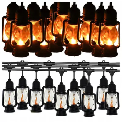 Produktbild von Lichterkette, dekorative LED-Lampen, 10 Stück, Gartenlaternen, 10 cm, 5 m