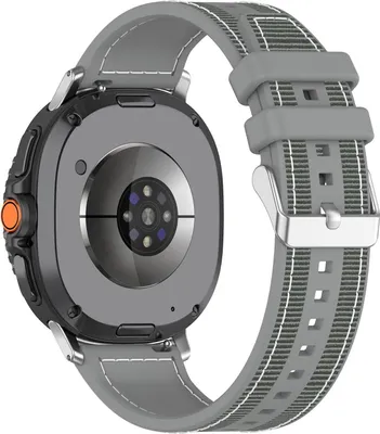 Image de Pour Samsung Galaxy Watch 8 / 8 Classic xDfind Hybrid Nylon Tressé Bracelet en silicone Gris