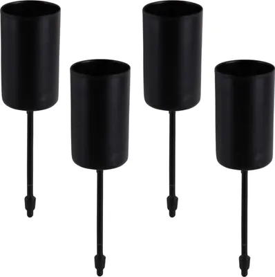 Produktbild von Metall Kerzenstecker Picks 4er Set schwarz Stabkerzen-Halter 2,3 cm