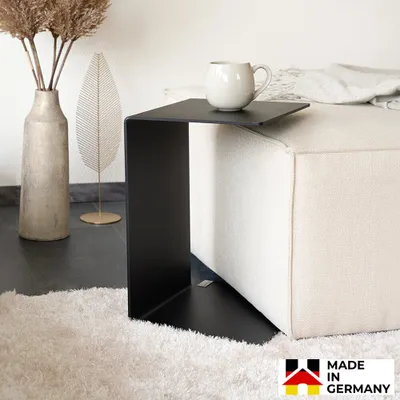 Produktbild von HOME DELUXE - Beistelltisch KALEA - Maße: 30 x 35 x 45 cm, Farbe Schwarz, 360° Drehbar, Material Stahl I Couchtisch Wohnzimmertisch Sofatisch