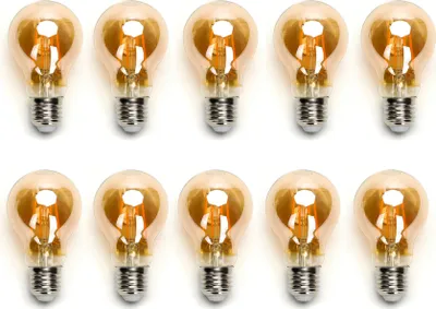 Produktbild von 10x 6w E27 Edison LED Vintage Filament Glühbirne Birne Leuchtmittel Retro Nostalgie Beleuchtung A60 2200K Warmweiß