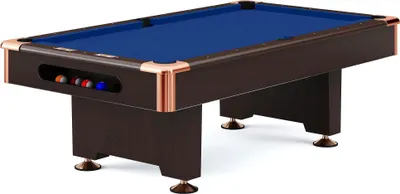 Produktbild von Automaten Hoffmann Billardtisch "Club Pro III" Dekor Nussbaum, Marine-Blue, Simonis 860, 7 ft (Spielfeld 198x99 cm)
