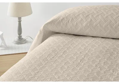 Produktbild von Bettüberwurf - 180 x 260 cm - Mikrofaser - Polyester - Beige