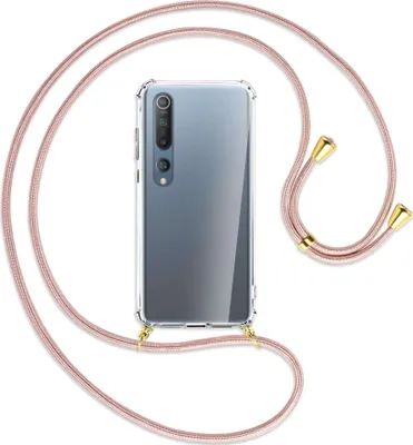 Produktbild von Handykette Backcover-Schutzhülle mit Band (Metall goldfarben) für Xiaomi Mi 10 (Pro) - roségold