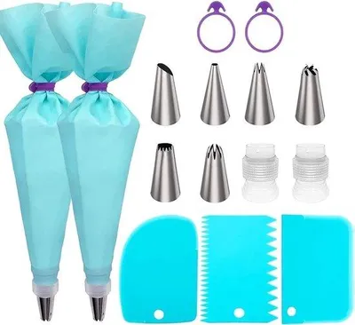 Produktbild von Kuchen-Spritzbeutel-Set mit austauschbaren Spritzdüsen, herstellbar