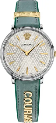 Zdjęcie produktu dla Versace VBP010017 V-Circle Lady silber gold hell grün Leder Damen Uhr NEU