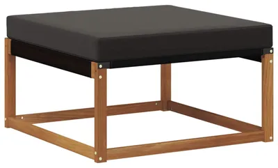 Image de Pouf d'Extérieur Bois d'acacia massif et Textilène Naturel