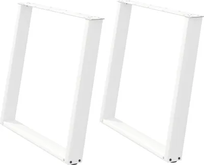 Zdjęcie produktu dla vidaXL Nogi do stołu w kształcie litery U 2 szt. Biały 90x(72-73) cm Stalowy