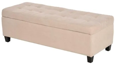 Image de Banc de rangement - Banc rembourré | Couleur : Beige | Dimensions : 125 x 49 x 41,5 cm