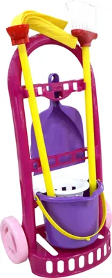 Produktbild von Palau Kinder Putztrolley Putzfrau klein Reinigungswagen Putzwagen Eimer Besen